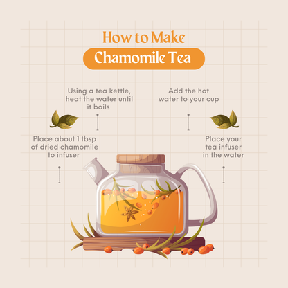 Chamomile Flower Tea | Pure Whole Flower Buds of Chamomile | Sleep helper | Herbal Tea - Caffeine Free | Calming Soothing Tea